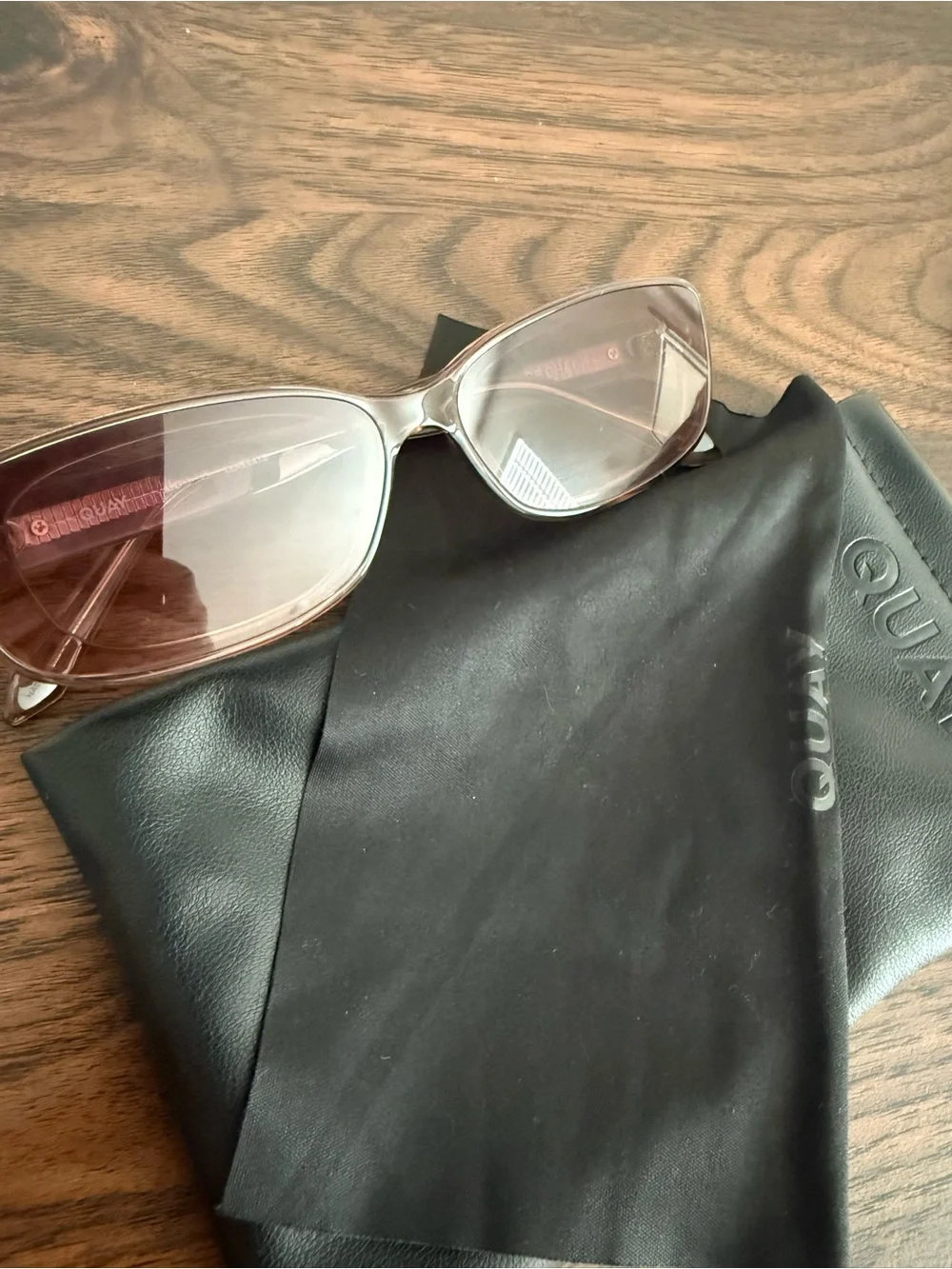 Quay Australia Light Pink Gradient Cat-Eye Sunglasses
